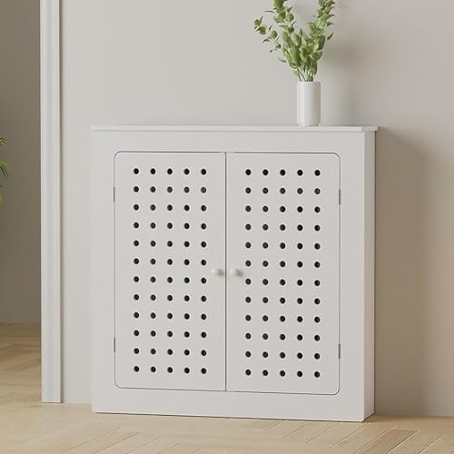 Étagère de armoire en bois de chauffage et radiateur blanc