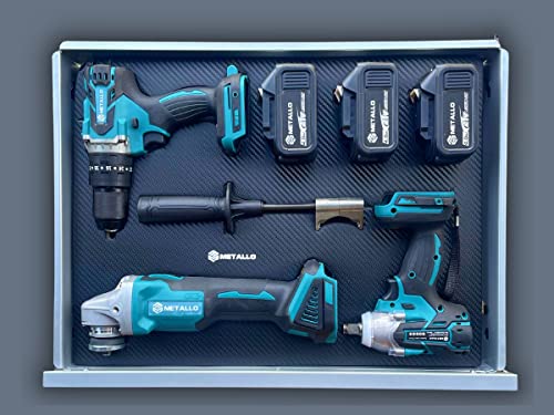 Merverd Metello Garage 4XL Werkzeugwagen Werkstattwagen gefüllt mit 10/10 alle kugelgelagert abschließbar gefüllt mit Profiwerkzeug – Bild 4