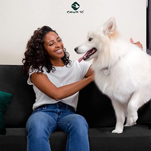 Chun Yi Stretch Loveseat Sofa Slipcover 1 Piece Couch Cover, 2 Seater Settee Coat Soft With Elastic Bottom, Checks Spandex Jacquard Fabric,Medium,Black #TOP5