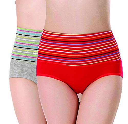plumbury Women's Cotton High Waist Full Coverage Tummy Control Panty(Pack of 2) Free Size-picture-14