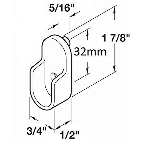 image for Desunia 2 Pack - Oval Closet Rod End Supports w/Rear Facing 5mm Pins -