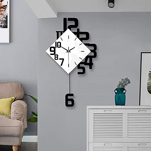Horloge murale numérique creative swing pour salon et decoration de restaurant moderne