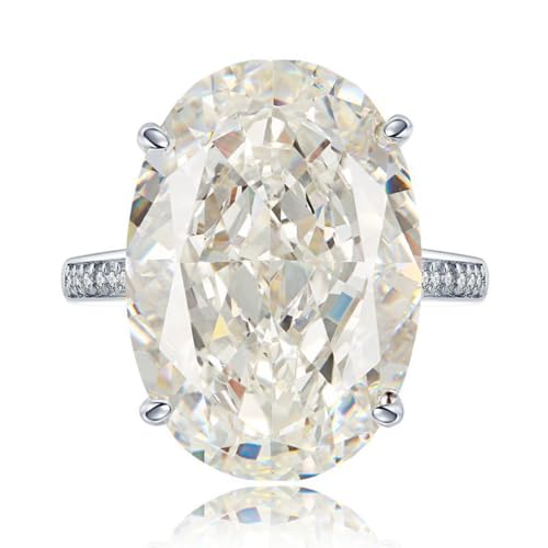 Bague de fiançailles ovale en argent sterling S925 d'exception avec diamant CZ 5A