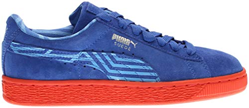 PUMA PUMA Women's Suede Classic + Stripes WN's-W, Dazzling Blue/Marina, 11 B US