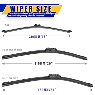 3 wipers Replacement for 2018-2022 BMW X3/2019-2022 BMW X4, Windshield Wiper Blades Original Equipment Replacement - 26"/20"/12" (Set of 3)