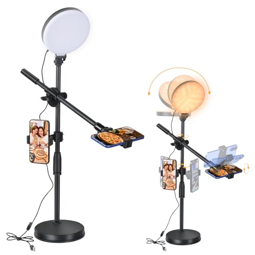 UTEBIT Zoom Lighting for Computer, Desktop LED Circle Halo Light with Phone Holder, 6'' Dimmable Computer Ringlight,for Conference Video Calls, Live Streaming, Podcast
