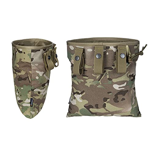 Idogear Molle Dump Pouch Tactical Mag Recovery Pouch Drawstring Magazine Recycling Pouch Airsoft Hunting Gear (A:multicam) #TOP1