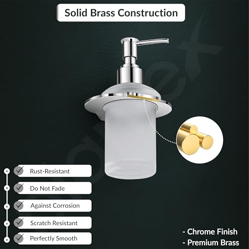 Image of Plantex Pure Brass Liquid Soap Dispenser /Smero Hand Wash Dispenser for Kitchen /Shampoo Dispenser /Bathroom Accessories - Aqua (Chrome)