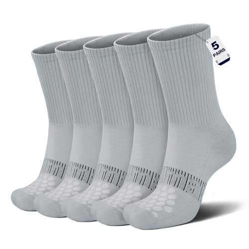 Bamboo Viscose Kids Boys Crew Socks 5 Pairs School Uniform Athletic Dress Seamless Compression Sock for Girls