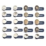 PMELCXD 20 Taillenverlängerungs-Set mit Knopf, verstellbar, erweiterter Knopf, Jeansknopf, 20 Stück, elastische Kragenverlängerungen für Jeans, Röcke, Hosen (blau)