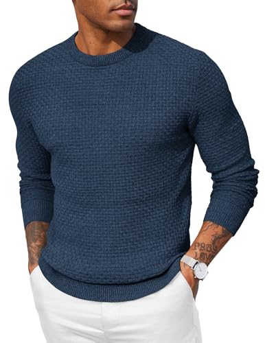 Pull en tricot homme coupe ajustée COOFANDY extensible et chaud