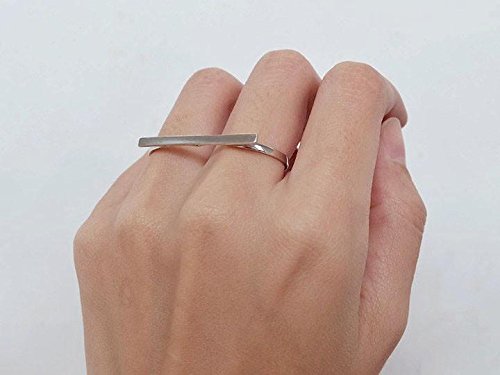 Sovats Double Finger Band Ring For Women 925 Sterling Silver Rhodium Plated - Simple, Stylish &Trendy Nickel Free Ring Adjustable Size #TOP15