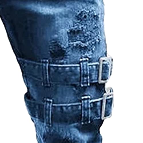 Jeans para hombre estilo motociclista DGHM-JLMY miniatura 4