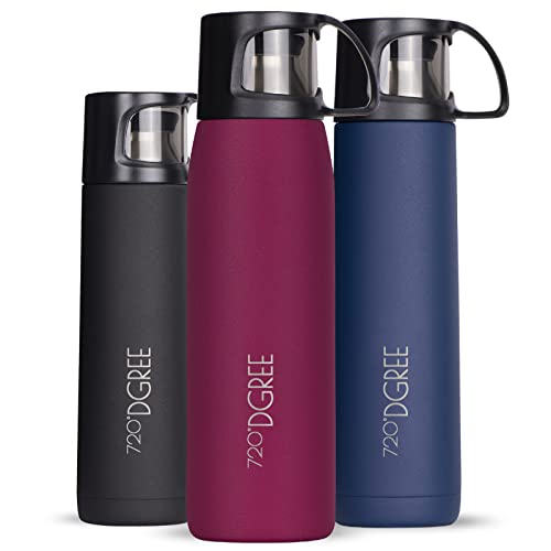 720°DGREE Frasco Termica “Follow“ – 450ml, 700ml, 1l - Botella de Aislante al vacío Termo de Acero Inoxidable con Taza café y té