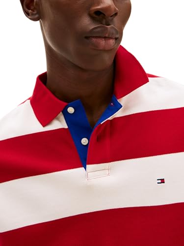 Tommy Hilfiger Men's Short Sleeve Casual Polo Shirts in Regular Fit with Rugby Stripe Designs2