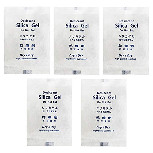 [100 Gram - 500 Gram] Premium Pure Safe Silica Gel Desiccant Packets Dehumidifier - Rechargeable Fabric Silica Packets for Moisture 200 Gram(5 Pk) DD200G5-2 5