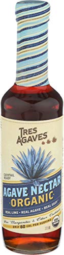 Organic Agave Nectar for Cocktails – 100% Blue Agave, Low Calorie Sweetener – Vegan, Gluten-Free, Non-GMO – 375mL Bottle (1 Pack)