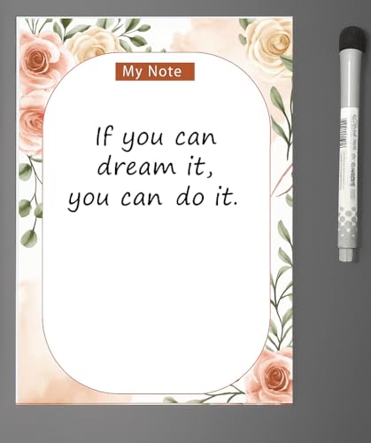 Image of AccuPrints A4 Magnetic White Board Planner Sheet (23x30cm) or 9x12 inch with Magnetic Marker Pen - Dry Erase Flexible Writing Film for Kitchen Fridge /Office Godrej /Metal Wardrobe