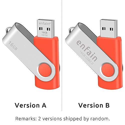 Image of Enfain Red USB Flash Drive 16GB USB2.0 Memory Stick 10 PCS Thumb Drive Bulk Jump Drive Zip Drives, with Led Indicator, Plus 12 Removable Mark Labels (16 GB, Red, 10 Pack)