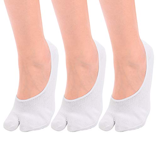 Image of F Flammi No Show Socks Women Tabi Socks Non Slip Flip Flop Socks Low Cut for Sneaker Lofer Boat Shoes