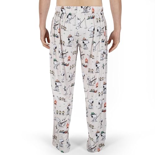 Image of BRIEF INSANITY Peanuts Character Pajama Pants for Men & Women, Soft Snoopy Pajamas with Side Pockets & Elastic Waist