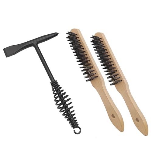 Image of VASTOOLS Welding Chipping Hammer with Coil Spring Handle,10.5 inch,Cone and Vertical Chisel,11 inch Wire Brush