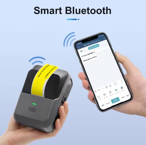 Przenośna drukarka termiczna, bezprzewodowa mini drukarka etykiet Bluetooth, bezatramentowa samoprzylepna drukarka naklejek
