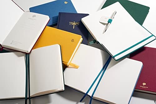 A5 Notebook/Notepad, Fabric Luxury Journal for Women & Men by Perfectly Penned|160 Pages, 150 GSM, Hardcover|Dotted Journal/Composition Notebook/Project Notebook Emerald Peacock