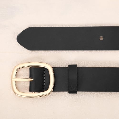 WHIPPY Women Leather Belt Casual Fashion Gold Buckle Leather Waist Belt for Jeans Pants Dresses Chic Ladies Belt2