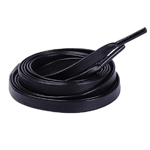 One Pair Flat PU Leather Laces Shoelaces for Shoes Sneaker Boot (Black, 71'')