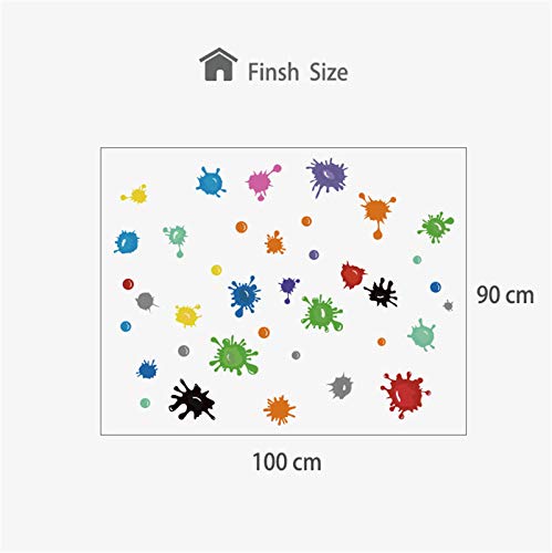 Nursery Ns-1 Slime Colorful Paint Wall Window Decal Stickers For Kids, Rainbow Decorations Watercolor Classroom Art Living Playroom Bedroom Kindergarten Ink Painting For Party #TOP6