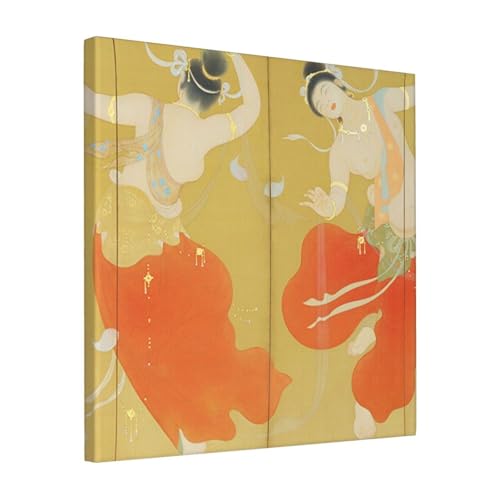 絵画 フレーム装飾画 土田麦僊 散華 キャンバスアート アートパネル 壁画 壁掛け 絵 モダンアート 版画 壁飾り 世界の名画 ポスター 40x40cm