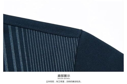 Men Business Full Sleeve Polo Shirt Solid Print Striped Embroidery Lapel Button Loose Top3