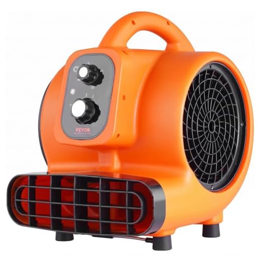 VEVOR Air Mover, 1/4 HP 1000 CFM Carpet Dryer for Cooling and Ventilating | Portable Floor Blower Fan, 4 Blowing Angles and Time Function, Adjustable Blow Angle for Janitorial, Home, Commercial Use