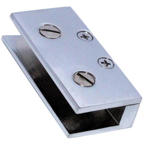Image of RiseOm U Bracket / Glass Mount Bracket of Brass Polished Chrome Finish (8mm-Folding, Pack of 2)
