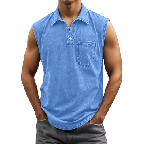 Camiseta sin mangas hombre para playa y entrenamientos de verano
