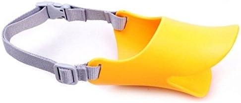 Prime Anti Bite Dog Muzzle for Extra Small Dog Anti-bite and Anti-Called Duck Bill Muzzle (Yellow S)