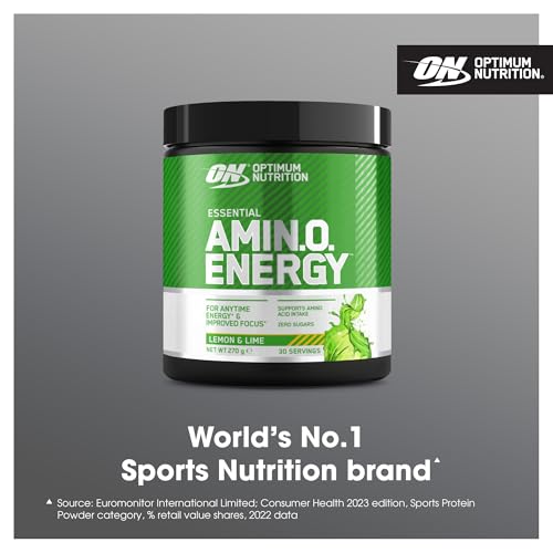 Optimum Nutrition Amino Energy Pre Workout Powder, Energy Drink with Amino Acids, BCAA, L-Glutamine and L-Leucine, Food Supplement with Vitamin C and Caffeine, Lemon Lime Flavour, 30 Servings, 270 g - Image 3