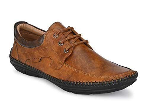 Image of MACTREE Men Flexible-Stitched Sole Premium Formal Shoes for Men D-K10 Tan-Brown 10