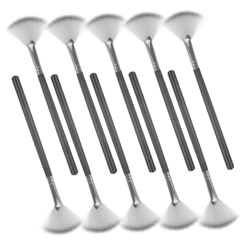 ERINGOGO 10Pcs Fan Highlighter Brush Versatile Makeup Tool for Precise Application of Highlighter and Acid Essence Comfortable Grip Handle for Esthetician and Facial Supplies