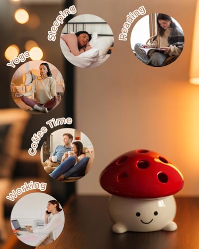 Smily Face Incense Cone Holder Cute Mushroom Incense Cone Burner Unique Gifts for Women Men