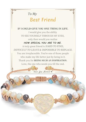 Image of Gifts for Daughter Granddaughter, To My Mom Grandma Wife Girlfriend Sister Jasper Heart Bracelets Birthday Graduation Anniversary Christmas Stocking Stuffers Valentines Mothers Day Jewelry