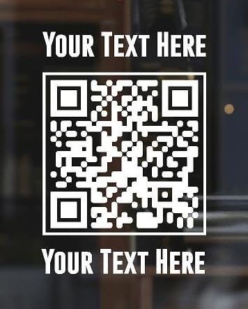 QR Code Decal Sign for Office Business Hours Sign Decal Social Media Icon Logos Fully Custom Personalized Glass Door Window Commercial Store Professional Stencil Sticker Storefront Name