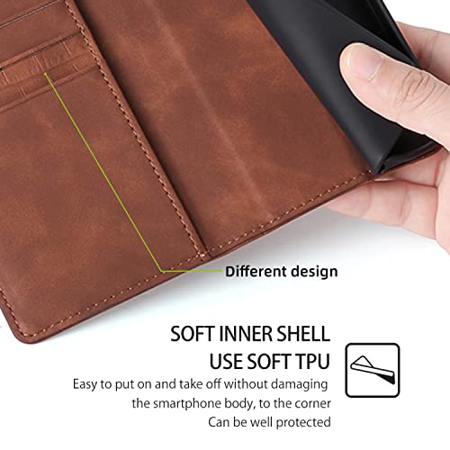Compatible With Moto X30 Pro Leather Case, Wallet Flip Magnetic Case With Card Slots Stand Shockproof Folio Phone Cover For Moto X30 Pro, Brown #TOP2