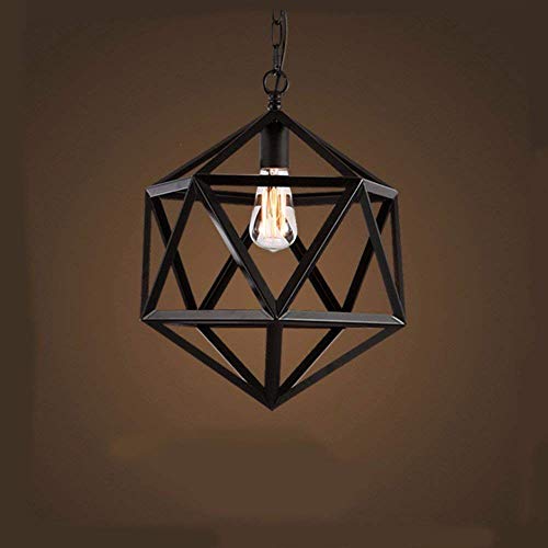 Lámpara colgante de techo con geometría de hierro estilo iluminación industrial retro 35cm