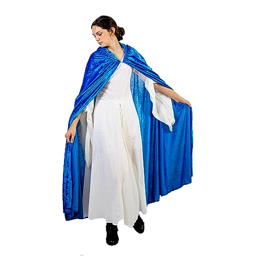 Everfan Royal Blue Hooded Cape for Adults | Cloak with Hood for Halloween, Cosplay, Costume, Dress Up