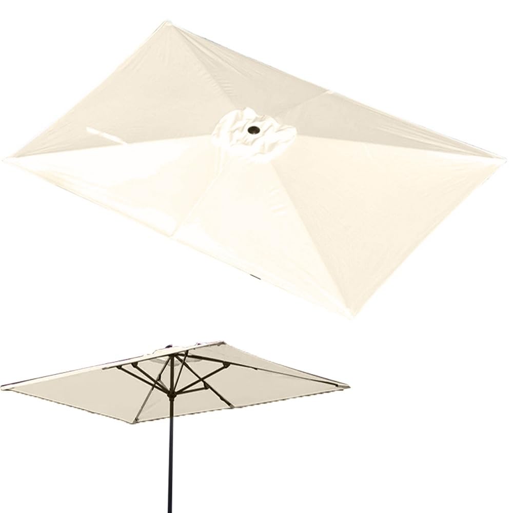 Housse beige pour parasol de table rectangulaire en tissu robuste de haute qualité
