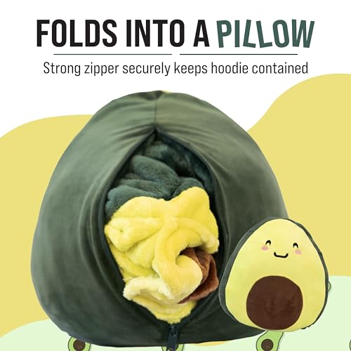 Image of Plushible Wearable Hooded Blanket for Adults, Oversized Hoodie with Sleeves & Pocket, 2-in-1 Comfy Hoodie Blanket Pillow - Avocado