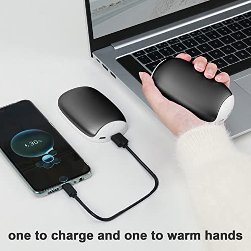 2 Pack Hand Warmer Rechargeable, Magnetic Twins Electric Hand Warmer, Reusable Type-C USB Handwarmer, Portable Hand Warmer 8000mAh, Great for Outdoor Sports, Hunting, Camping, Golf, Warm Gifts