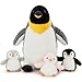 Karister 4 Pcs Penguin Plush Set, Mom Penguin Stuffed Animal with 3 Stuffed Wind Up Penguin Babies Toy in Mother Penguin's Belly, Christmas Birthday Gift for Kids Girls Boys, Animal Theme Party Decor